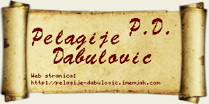 Pelagije Dabulović vizit kartica